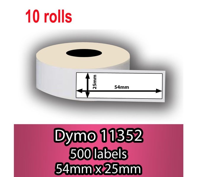 10XDymo Compatible Printing Label 54x25mm 11352 Carousel 1