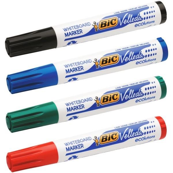 BIC Velleda ECOlutions Assorted Colours Whiteboard Marker Bullet Tip x 4's pa... Carousel 1