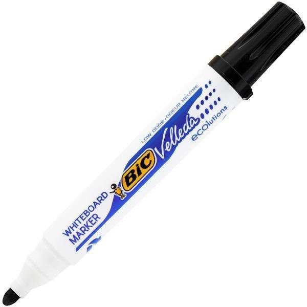BIC Velleda ECOlutions Black Whiteboard Marker Bullet Tip x 12's pack (1701 09) Carousel 2