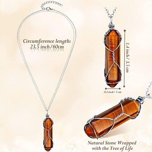 5pcs Necklace Bullet Crystal Quartz Stone Chakra Pendant B0400MZ0 Carousel 7