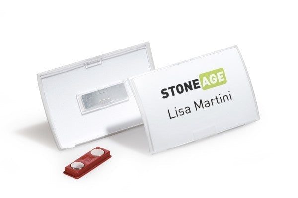 Durable Name Badge with Click Fold Magnetic Clip, Box of 10 Carousel 1