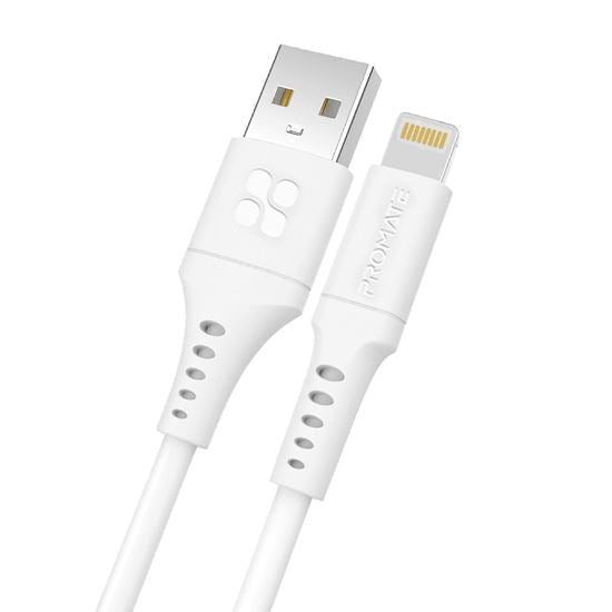 Promate 1.2m USB-A to Lightning Data & Charge Cable, 480Mbps Data Transfer Ra... Carousel 1