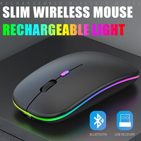 Tablet Phone Computer Bluetooth Wireless Mouse Charging Luminous 2.4G Carousel 2