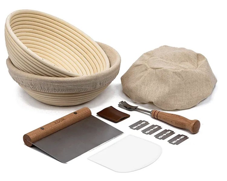 Double SourDough Proofing Basket Kit - Round Circle Banneton Bowls Carousel 1