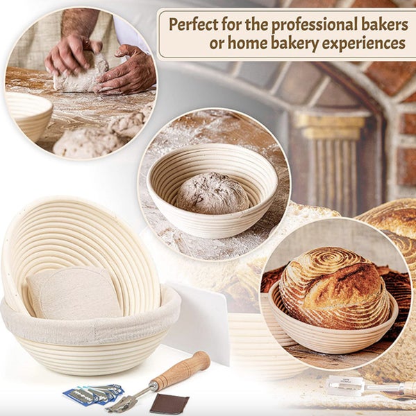 SourDough Proofing Basket Kit - Oval Banneton Bowl Carousel 20