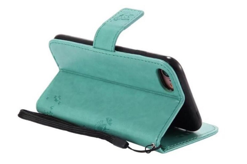 Galaxy Alpha case leather wallet case embossed cat & tree pattern Carousel 3