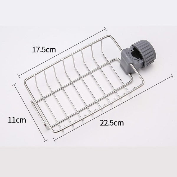 Sink Storage Stainless Steel Dishcloth Soap Sponge Shelf Adjustable Carousel 1