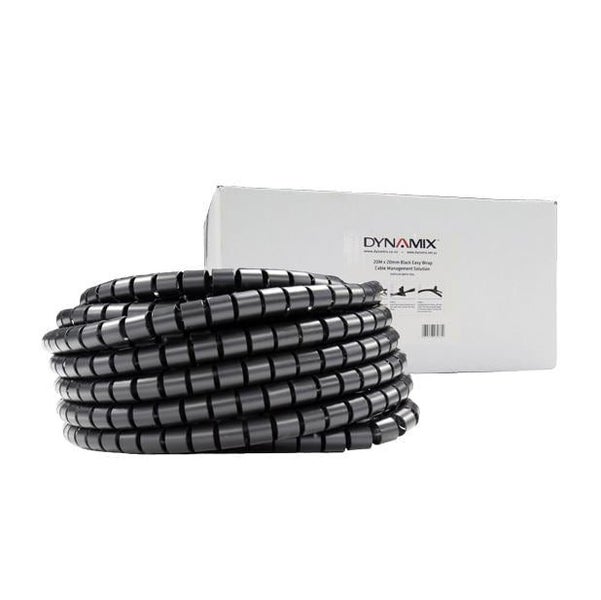 Dynamix 20m x 20mm Easy Wrap, Cable Management Solution, Bulk Packed, Black, ... Carousel 1