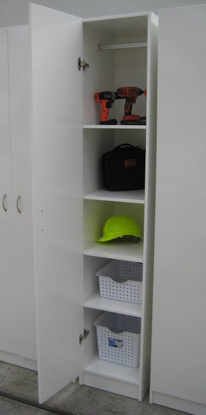 TALL GARAGE STORAGE / BROOM 400wide LH or RH - NZ MADE Carousel 1
