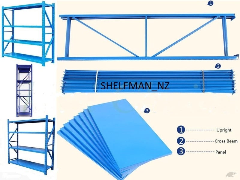 Heavy Duty Shelving 4m(L)x0.4m(W)x2m(H) 1600kg capacity Free Delivery BLACK Carousel 2