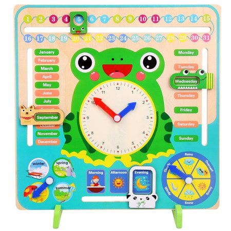 7in1 Montessori Educational Learning Toys, Kids Calendar Multifunctional Wooden Carousel 1