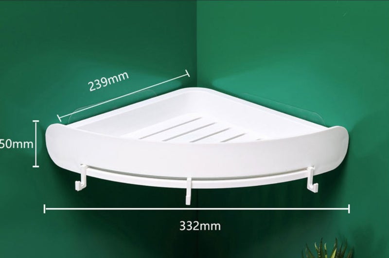 Bathroom Organizer Wall Mounted Punch-free Corner Shampoo Shower Storage Holder Carousel 6