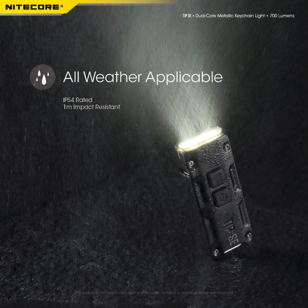 NITECORE 700 LUMEN RECHARGEABLE KEYCHAIN FLASHLIGHT BLACK - TIP SE BLACK Carousel 8