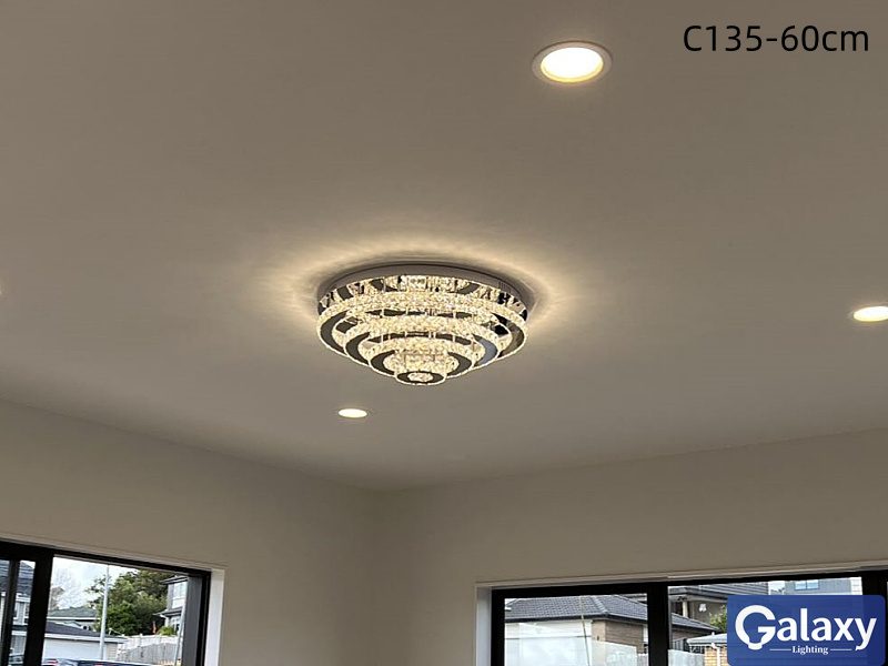 C135-60cm/80cm Crystal LED Ceiling Light,Two Sizes,Color Change Carousel 2