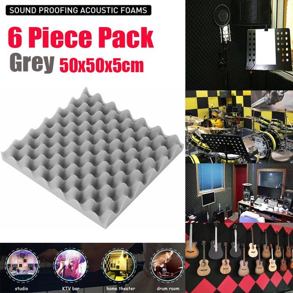 6pcs Grey Acoustic Soundproofing Foam Studio Sound Absorption Panels 2012626 Carousel 1