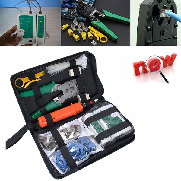 Network Ethernet LAN Kit Cable Tester Crimper Plier Tool 3617202 Carousel 1