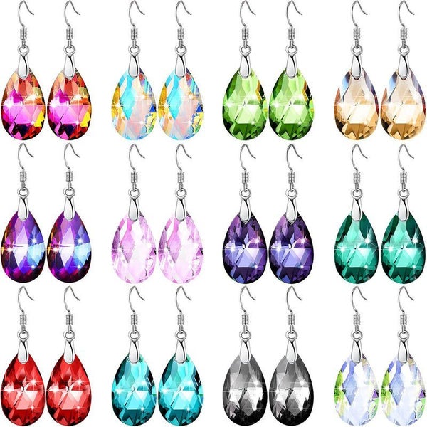 12 Pair Crystal Earrings B0403CF0 Carousel 1