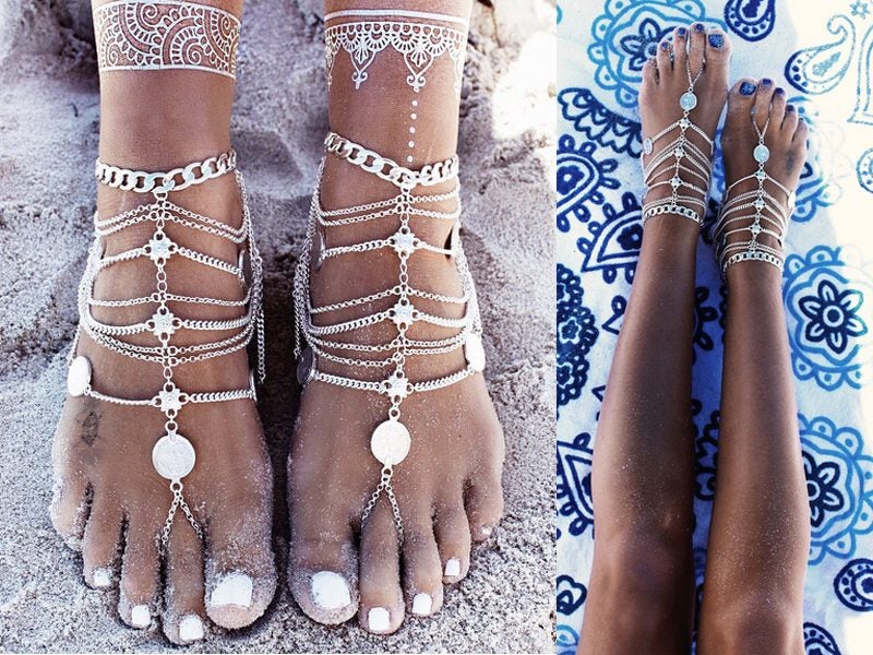 Bohemia Beach Fashion Multi Chain Tassel Anklet 1624520 Carousel 1
