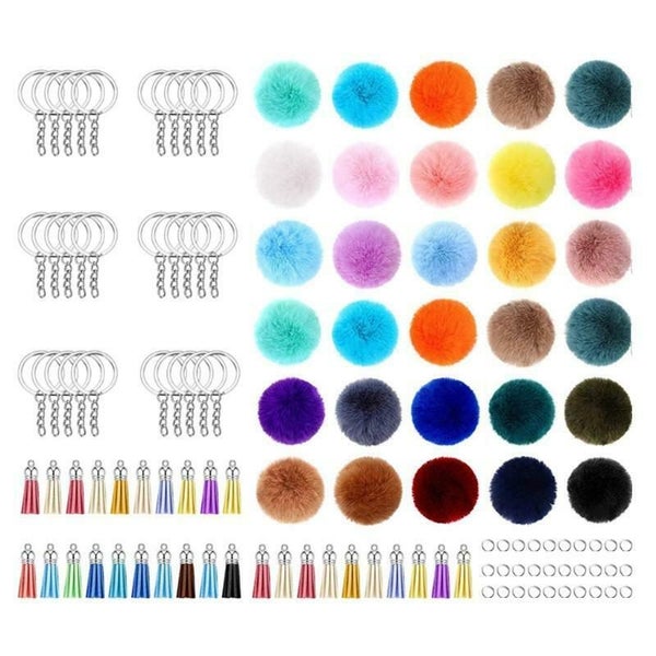 Pom Pom Acrylic Blank Keychain Pendant Tassels Discs Making Kit I1284MZ0 Carousel 1