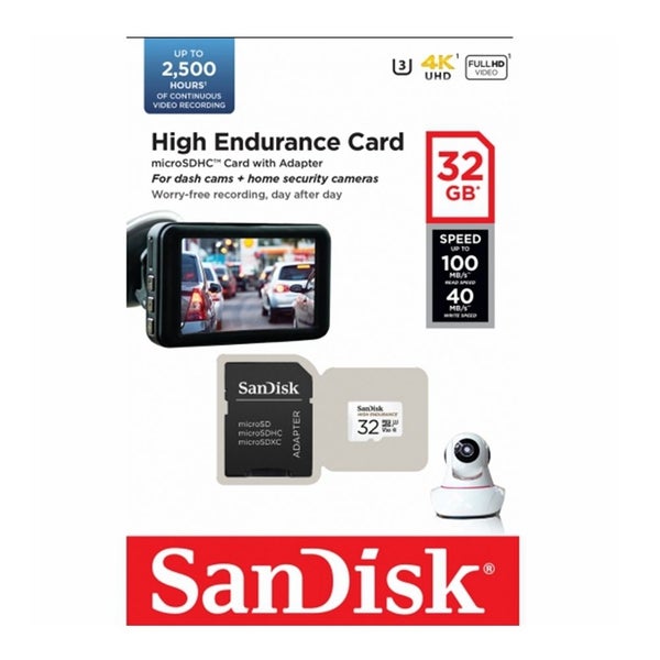 SanDisk 32GB High Endurance Micro SD Card SDHC UHS-I Dash and Surveillance Cam Carousel 1