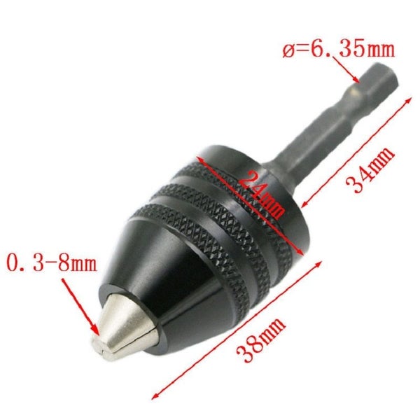 1PC HexDrill Chuck 0.3 8.0 6.35mm Keyless Screwdriver Impact Driver Carousel 7