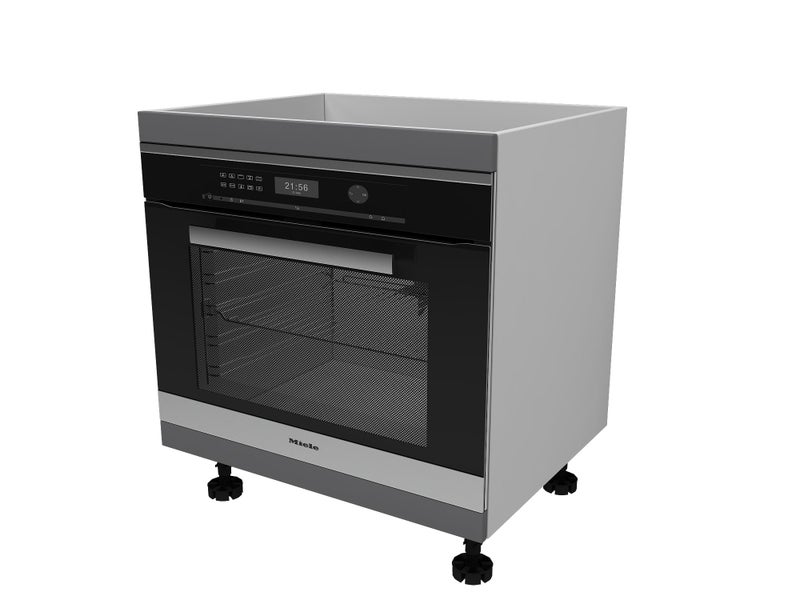 Kitchen Cabinet Flat Pack, Oven Base Cabinet 600mm Slate Grey Carousel 1