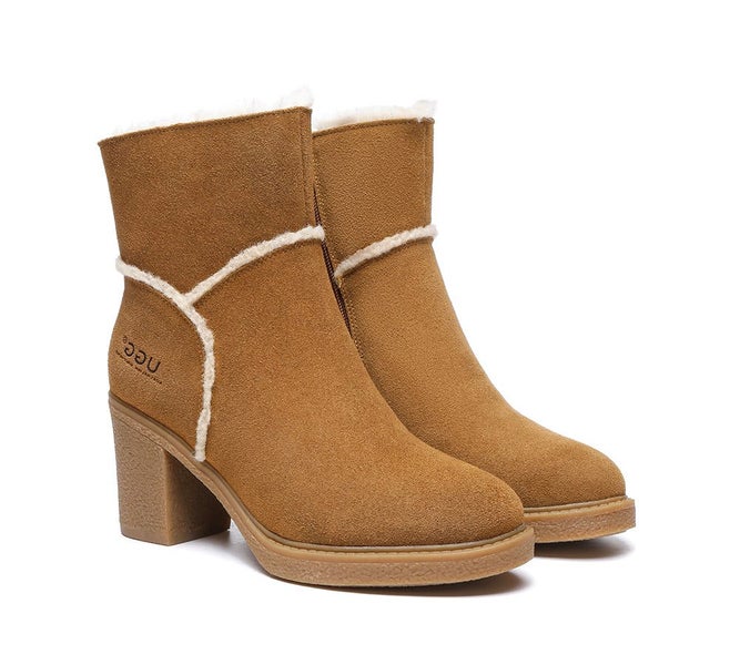 AUSTRALIAN SHEPHERD(R) UGG Women Sheepskin Wool Heel Boots Betta Carousel 1