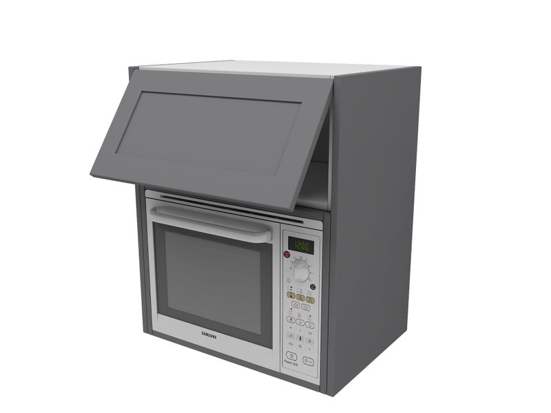 Kitchen Cabinet Flat Pack, Wall Microwave Cabinet 600mm, SHAKER STYLE Slate Grey Carousel 1