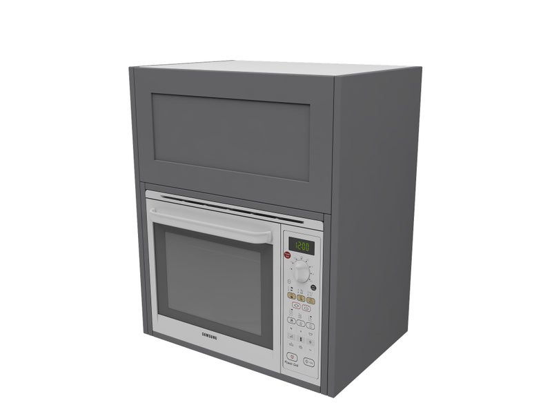 Kitchen Cabinet Flat Pack, Wall Microwave Cabinet 600mm, SHAKER STYLE Slate Grey Carousel 2