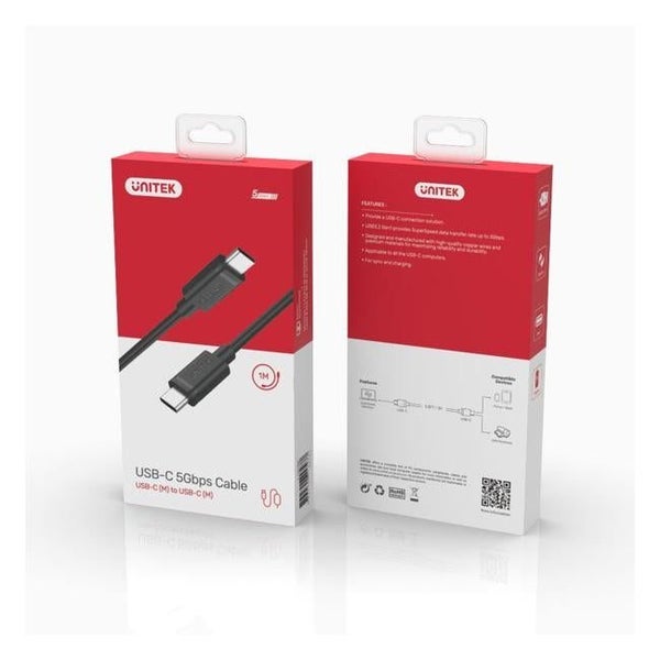 Unitek 1M USB 3.1 USB-C Male to USB-C Male - Black (Y-C477BK) Carousel 6