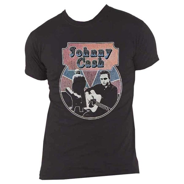 Johnny Cash T Shirt Walking Guitar Front On new Official Unisex Black Carousel 4