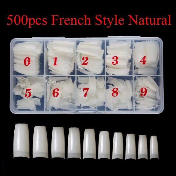 500pcs Natural Nail Tips French Style i1898NT0 Carousel 1