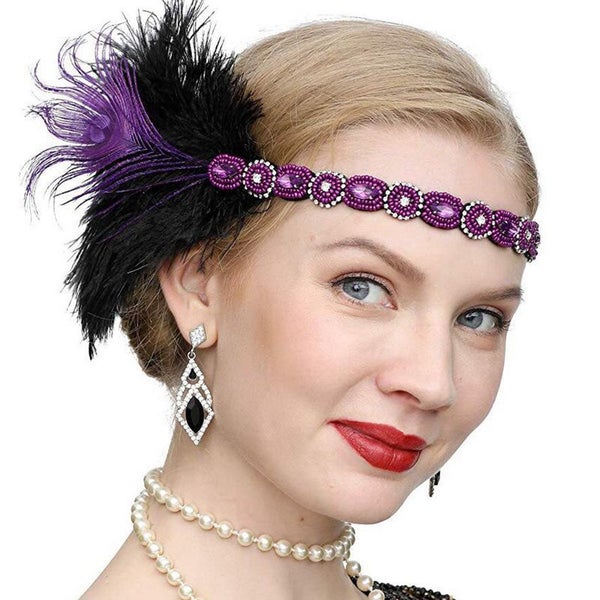 Flapper Headband 1920s Great Gatsby Headpiece B0278PP0 Carousel 2