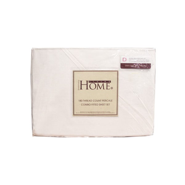180TC Ivory Polyester Cotton Fitted Sheet Set Double Carousel 1