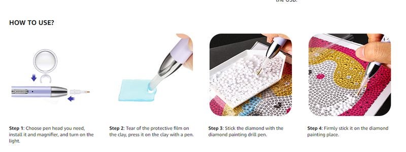 5D Diamond Painting Pen with Light USB Rechargeable i1783MZ0 Carousel 10