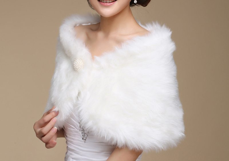 Fur Shawl Wrap Shrug white Ivory 3015420 Carousel 2