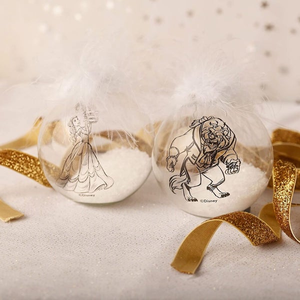 Disney Gifts - Collectible Christmas Bauble Set: Belle & Beast Carousel 5