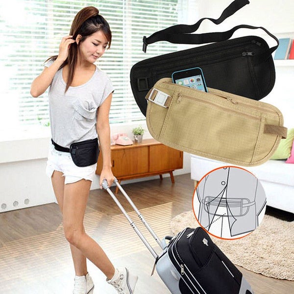 Hidden Security Money Passport Card Ticket Waist Belt Bag Pocket Travel Wallet Carousel 1