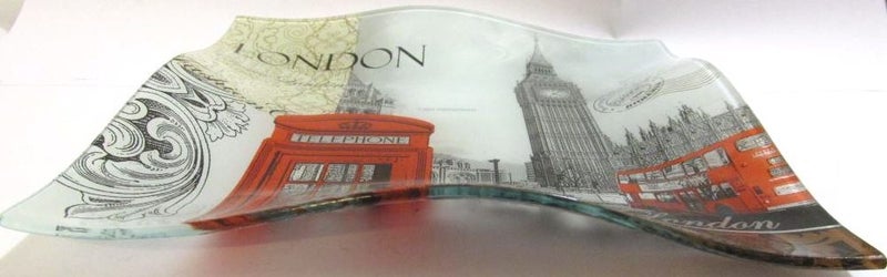 London glass plate. 30cm x 30cm Carousel 2