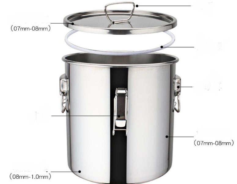 Stock pot 20 Ltr (30cm w x30cm h) stainless steel and latch-able sealed lid Carousel 2
