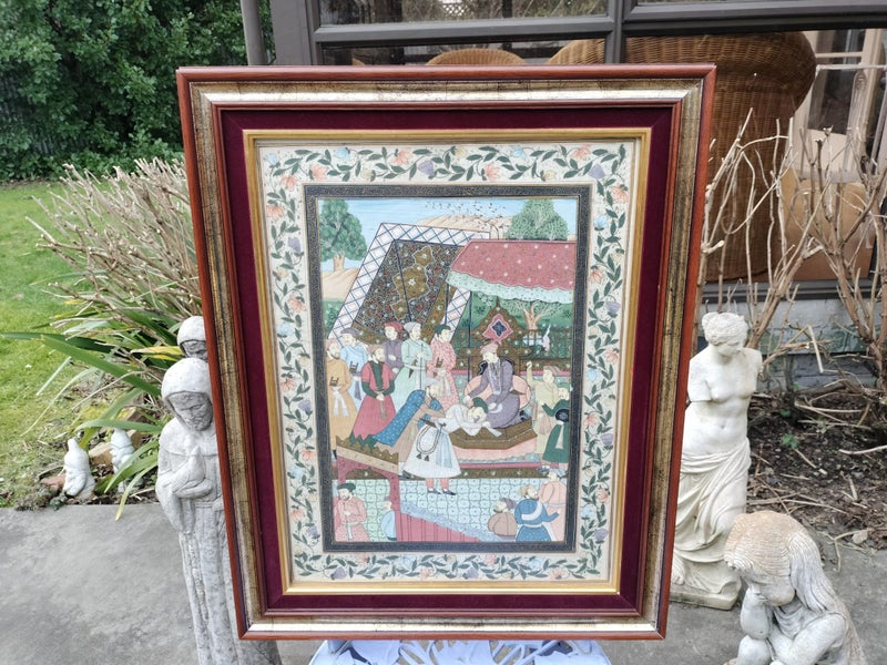 Vintage Indian Silk Painting Carousel 1