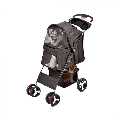 Pet Stroller Dog Cat Cage Puppy Pushchair Travel Walk Carrier Pram 4 Wheels Carousel 1