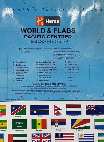 Hema World & Flags Wall Map Laminated 1000 x 700 mm Carousel 2