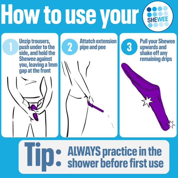 GENUINE SHEWEE FLEXI + CASE- AQUA Female Urination Device63004014715266116