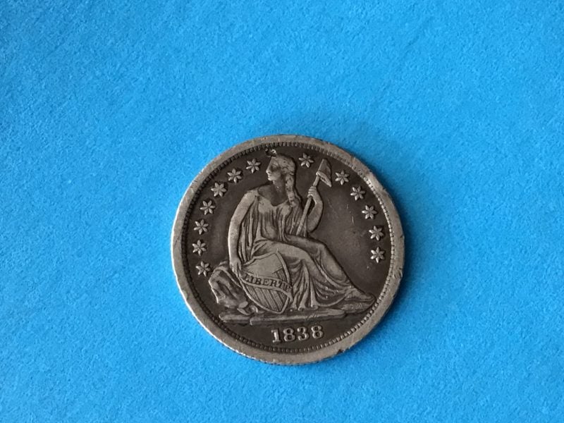 US 1838 seated liberty with stars one dime - VGC Carousel 1
