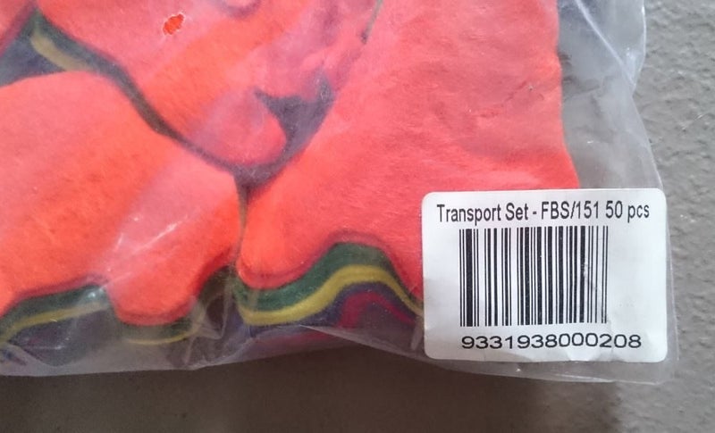 FELT PIECES CUT OUT TRANSPORT SHAPES. 50Pieces, RP $14.50 - $5 BUY NOW Flipper3 Carousel 2