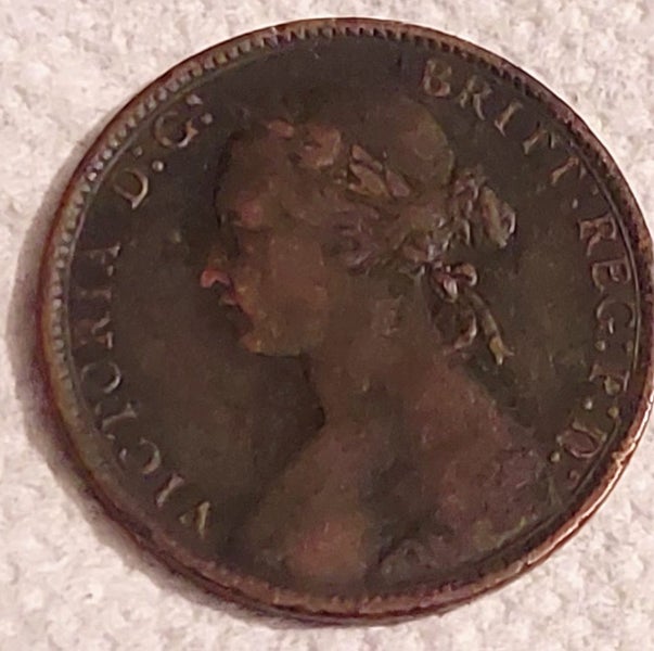 1875 H BRITISH HALF PENNY HEATON MINT REAR Carousel 6