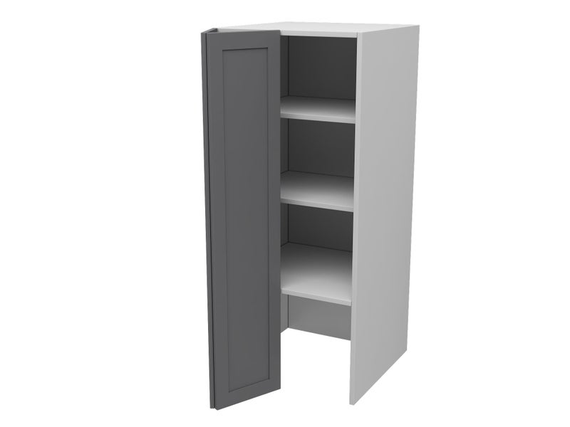 Kitchen Cabinet, On Benchtop Pantry/Bifold doors-Flat Pack 600mm in SHAKER Grey Carousel 1