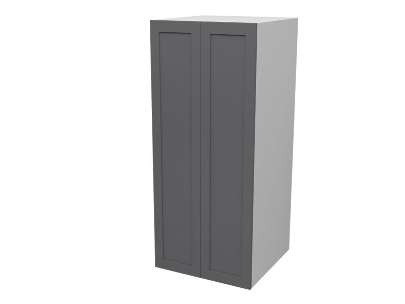 Kitchen Cabinet, On Benchtop Pantry/Bifold doors-Flat Pack 600mm in SHAKER Grey Carousel 2
