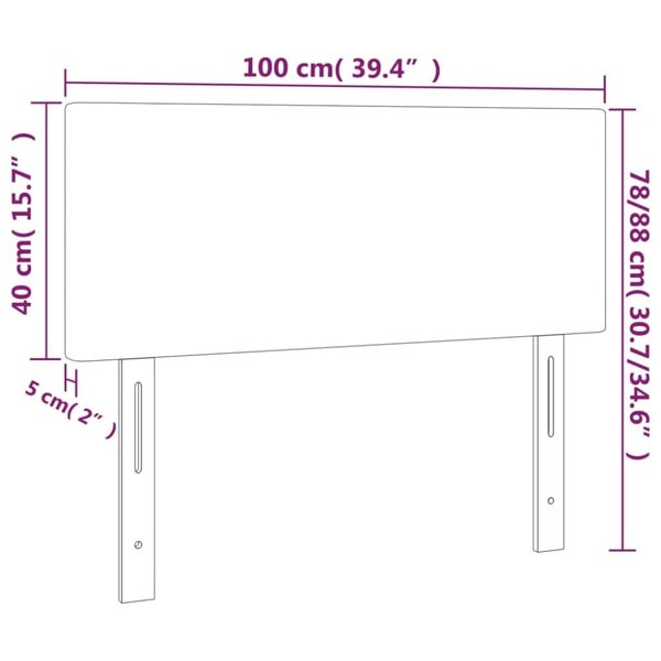 King Single Size Led Headboard Black 100x5x78/88 Cm Faux Leather Toxoaol Carousel 2
